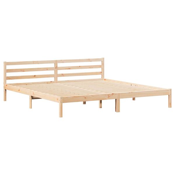 vidaXL Bedframe Bruin 208.6 x 157.6 x 69.4 cm Massief grenenhout