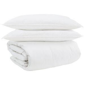 vidaXL Dekbed Set met kussen 3 st Wit Donsveertjes