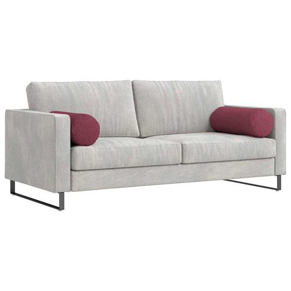 vidaXL Bolster Kussens 2 stuks Wijnrood Ø 25 x 70 cm Stof