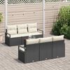 vidaXL Tuin Sofa Set met kussen 7 pcs Zwart Poly riet