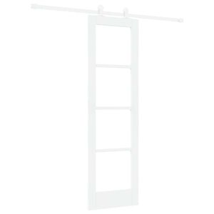 vidaXL Schuifdeur ORKDAL Wit 61 x 198,5 cm Massief grenenhout en glas