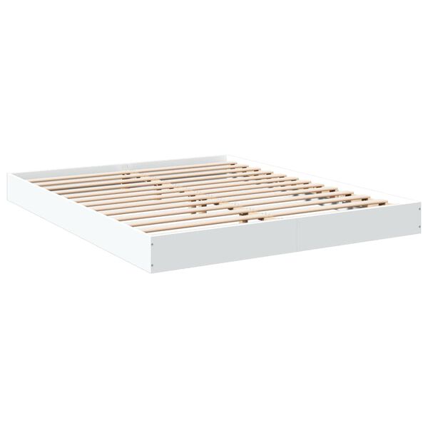 vidaXL Bedframe zonder matras 160x200 cm spaanplaat wit