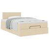 vidaXL Ottoman bed met matras 120x190cm stof cr&egrave;mekleurig