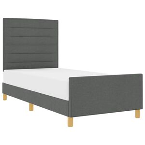 vidaXL Bedframe met hoofdeinde Donkergrijs 100 x 200 cm Stof