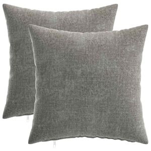 vidaXL Kussensloop 2 st HEERLEN Donkergrijs 35 x 35 cm Chenille Stof
