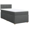 vidaXL Boxspring met matras stof donkergrijs 90x200 cm