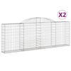 vidaXL Schanskorven 2 st gewelfd 300x30x100/120 cm ijzer