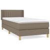 vidaXL Boxspring met matras stof taupe 80x200 cm