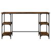 vidaXL Bureau 140x50x75 cm metaal en bewerkt hout gerookt eikenkleurig