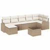 vidaXL Bankstel met kussen met opslag 8 pcs Beige poly rattan