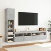 vidaXL 4-delige Tv-wandmeubelset met LED bewerkt hout betongrijs