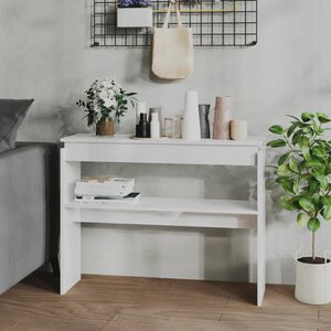 vidaXL Wandtafel 102x30x80 cm bewerkt hout hoogglans wit