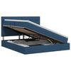 vidaXL Opslag bed met matras met hoofdeinde Blauw 160 x 200 cm Stof