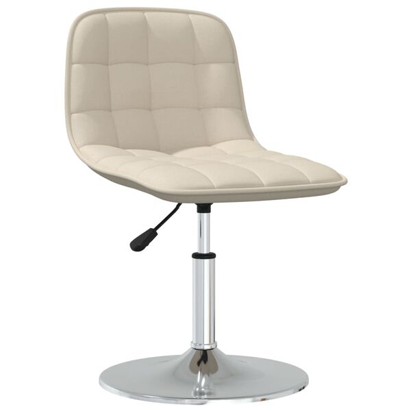 vidaXL Eetkamerstoelen 4 st draaibaar stof cr&egrave;mekleurig