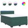 vidaXL Boxspring met matras fluweel donkergroen 140x200 cm