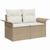 vidaXL Tuin Sofa Set met kussen 7 pcs Beige Poly riet
