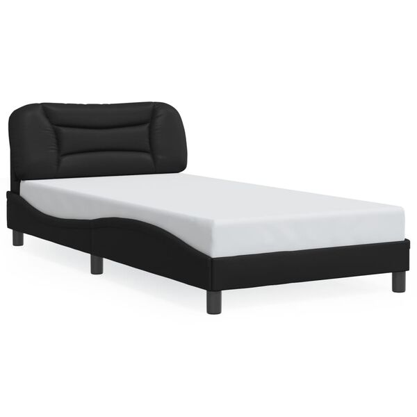 vidaXL Bedframe zonder matras "Hvar" kunstleer zwart 100x203 cm