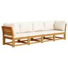 vidaXL 4-delige Loungeset met kussens massief acaciahout