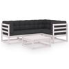 vidaXL 5-delige Loungeset met kussens massief grenenhout