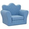 vidaXL Kinderslaapbank zacht pluche blauw