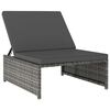 vidaXL Ligbedden 2 st met tafel poly rattan grijs