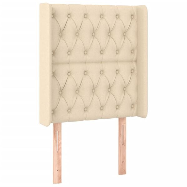 vidaXL Hoofdbord LED 83x16x118/128 cm stof cr&egrave;mekleurig