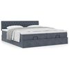 vidaXL Ottoman bed met matrassen 200x200cm fluweel donkergrijs