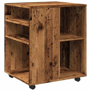 vidaXL Rolkast 60x53x72 cm bewerkt hout oud houtkleurig