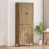 vidaXL Highboard Artisan Eiken 69,5 x 34 x 180 cm Bewerkt hout