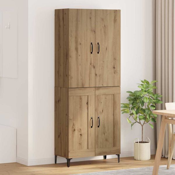 vidaXL Highboard Artisan Eiken 69,5 x 34 x 180 cm Bewerkt hout