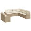 vidaXL 9-delige Loungeset met kussens poly rattan beige