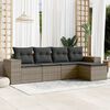 vidaXL 5-delige Loungeset met kussens poly rattan grijs