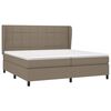 vidaXL Boxspring met matras stof taupe 200x200 cm