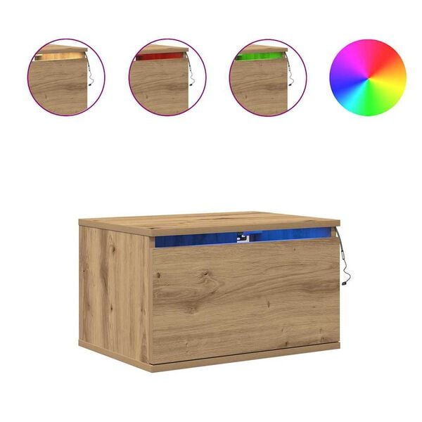 vidaXL Wandkastje met lade Artisan Eiken 50 x 36 x 30 cm Bewerkt hout