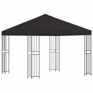 vidaXL Prieel 3 x 3 m Antracietkleurig Polyester en staal 190 gsm
