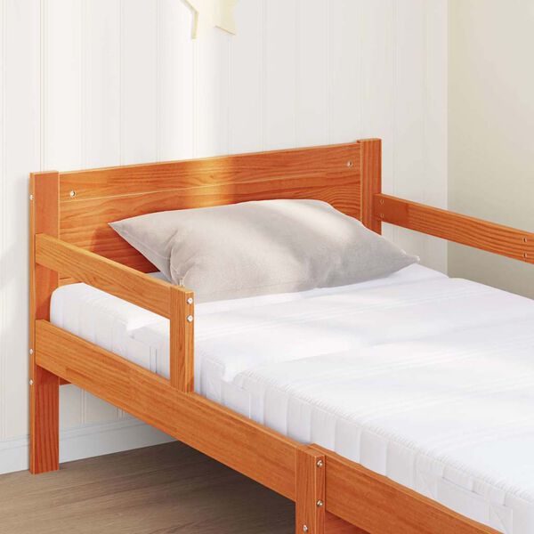 vidaXL Bedframe met matras Bruin 80 x 200 cm Massief grenenhout