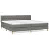 vidaXL Boxspring met matras stof donkergrijs 200x200 cm