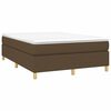 vidaXL Boxspring bed stof donkerbruin 140x200 cm