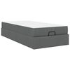 vidaXL Bedframe met matras met matras 2 pcs Dim Grijs Stof