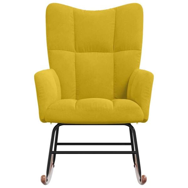 vidaXL Schommelstoel fluweel mosterdgeel