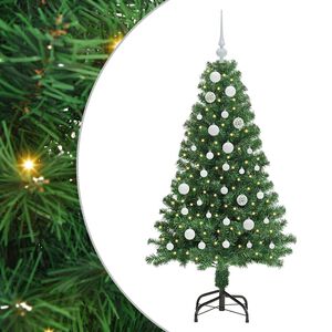 vidaXL Kunstkerstboom Groen 150 cm PVC en Staal en Kunststof