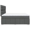 vidaXL Boxspring met matras stof donkergrijs 200x200 cm