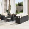 vidaXL Tuin Sofa Set met kussen 8 pcs Zwart poly rattan