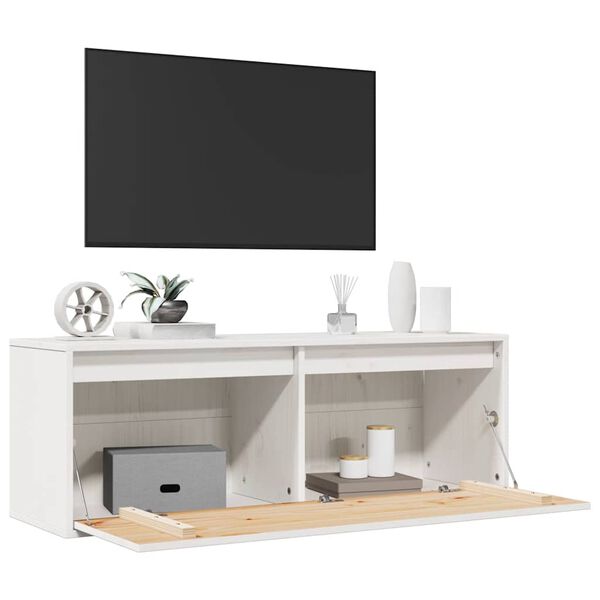 vidaXL Wandkast 100x30x35 cm massief grenenhout wit