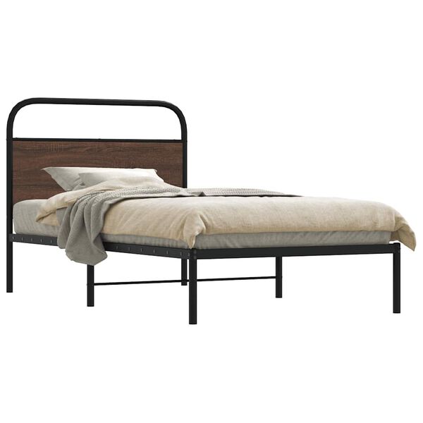 vidaXL Bedframe zonder matras bewerkt hout bruin eikenkleur 90x190 cm