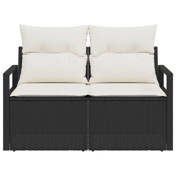 vidaXL Tuinbank met kussen met opslag 120 x 62 x 69 cm poly rattan