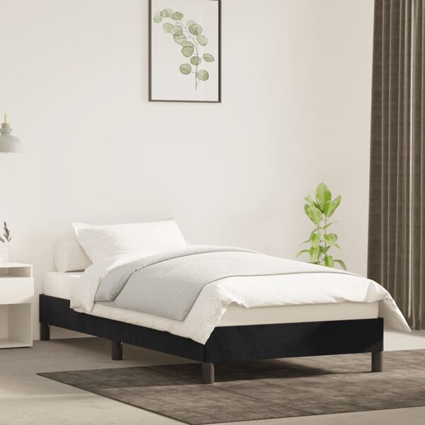 vidaXL Bedframe fluweel zwart 90x190 cm