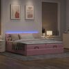 vidaXL Ottoman bed met matrassen en LED's 160x200cm fluweel roze