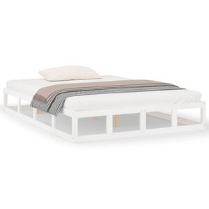vidaXL Bedframe massief hout wit 180x200 cm