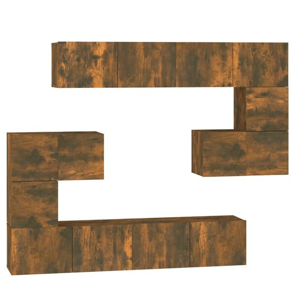 vidaXL Tv-wandmeubel bewerkt hout gerookt eikenkleurig